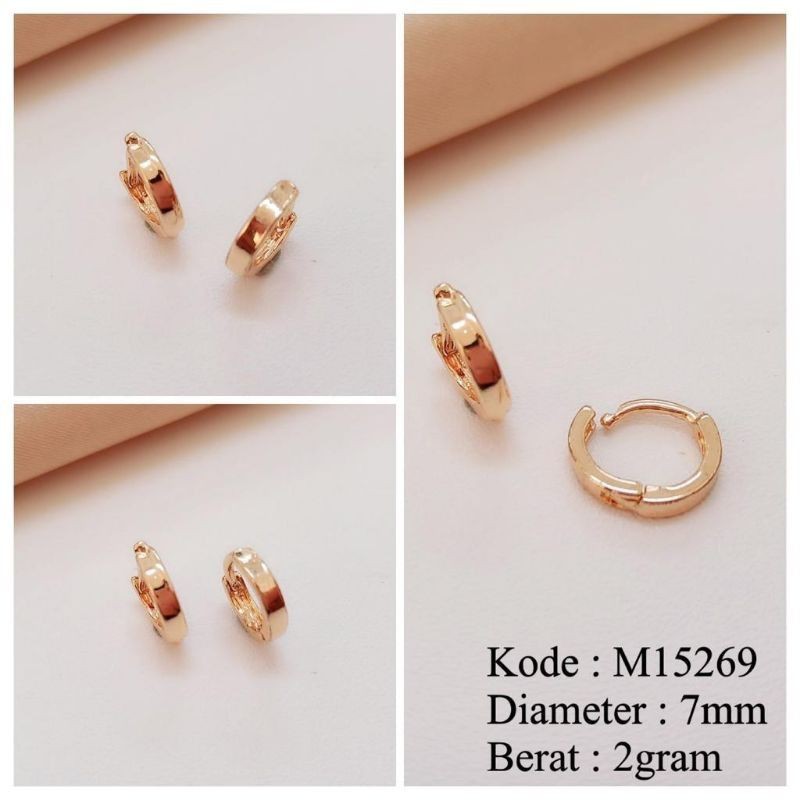 anting perhiasan bayi/anak untuk umur 5 bulan sampai 18 bulan / anting jepit polos / model jagung / model ukir / model gipsi