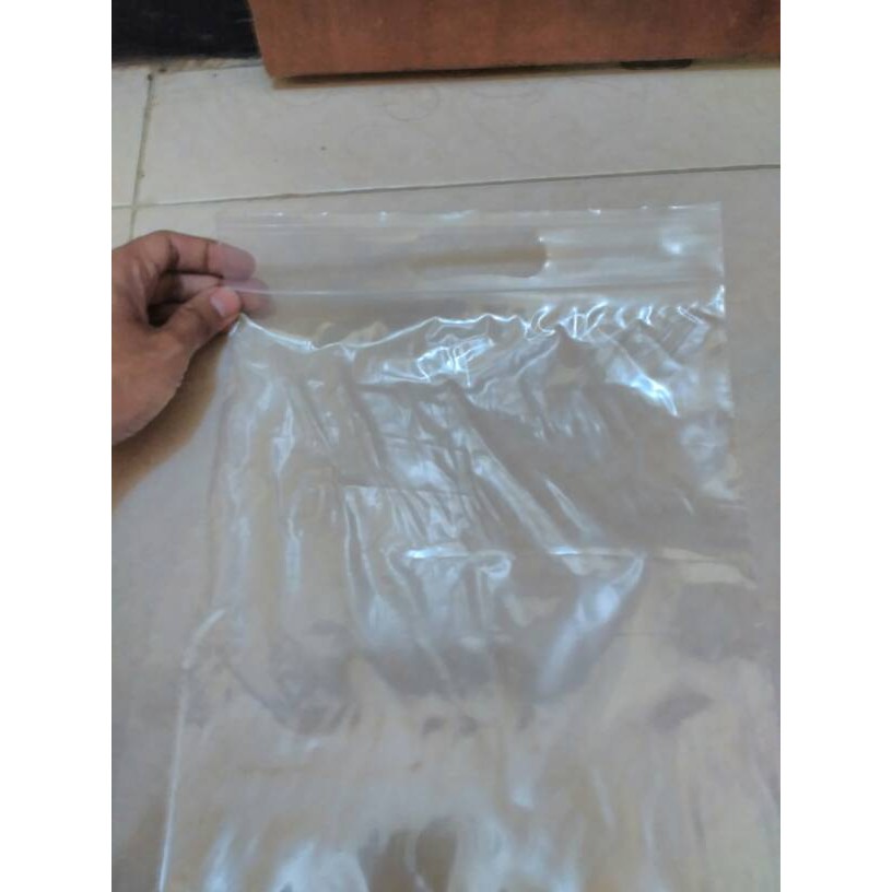 Jual Plastik Klip / Ziplock Ukuran 40 X 30 Bening Pake Gagang | Shopee ...