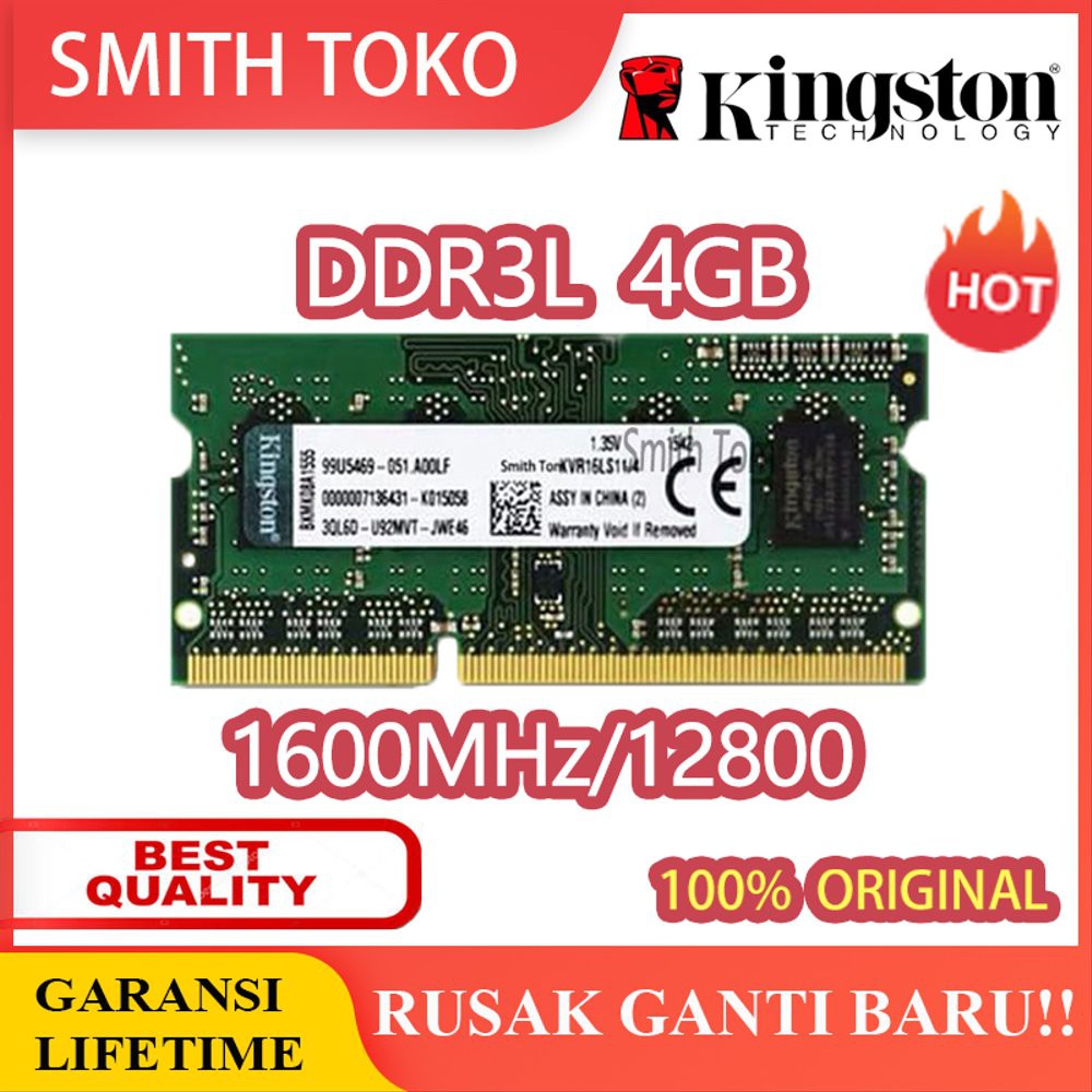 Unik Ram laptop Kingston SODIMM 4GB DDR3L 12800  DDR3L 1600 4G sodim RAM Limited