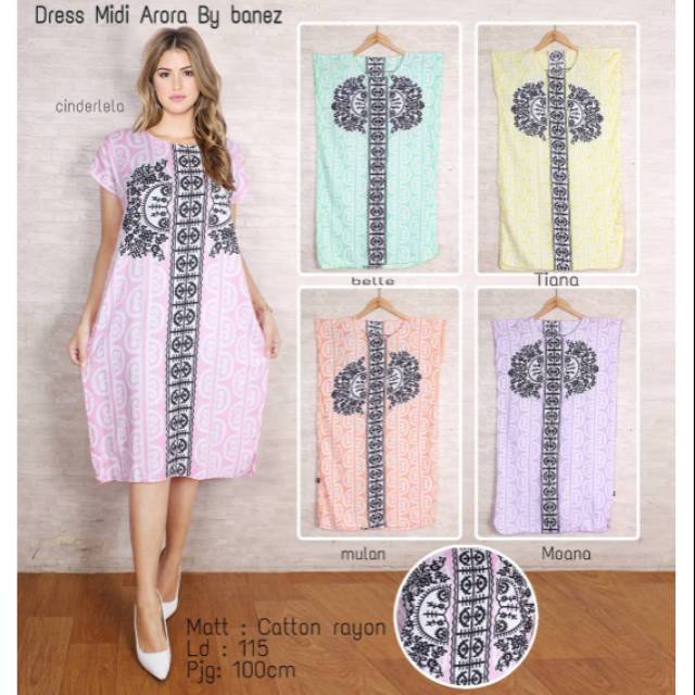 Dress Midi Ecer Daster Arora Batik Lucu