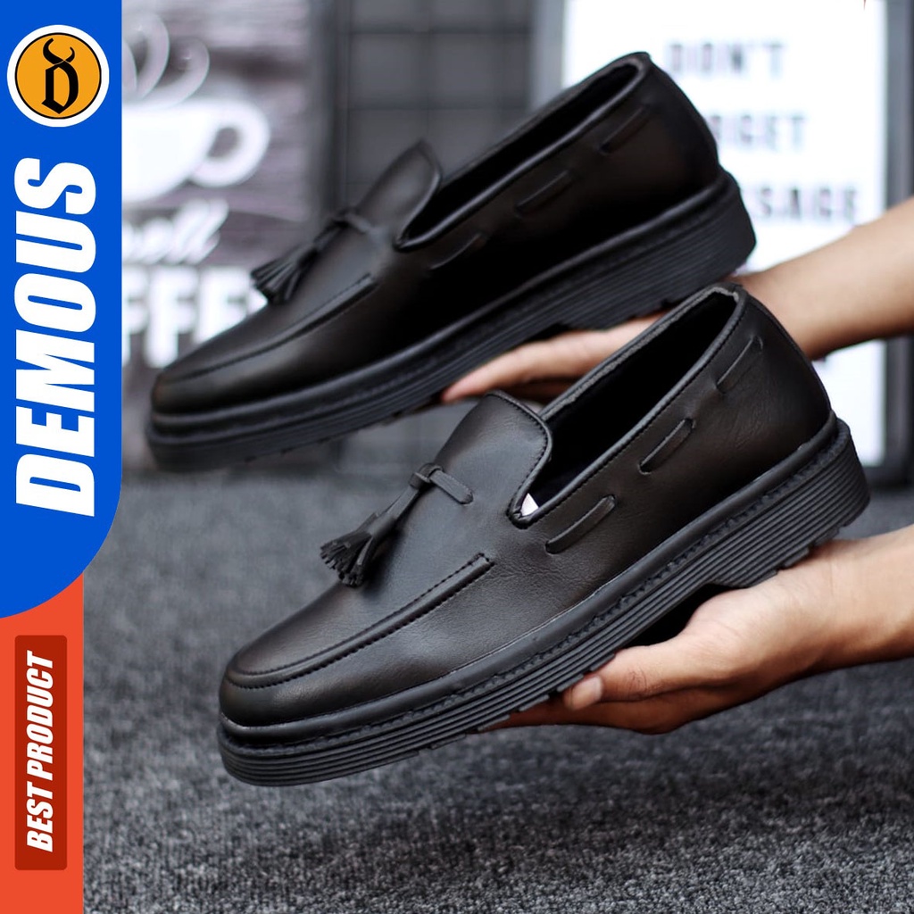 DEMOUS Leorio - Sepatu Formal Pantofel Docmart Low Boots Zapato Kerja Pria