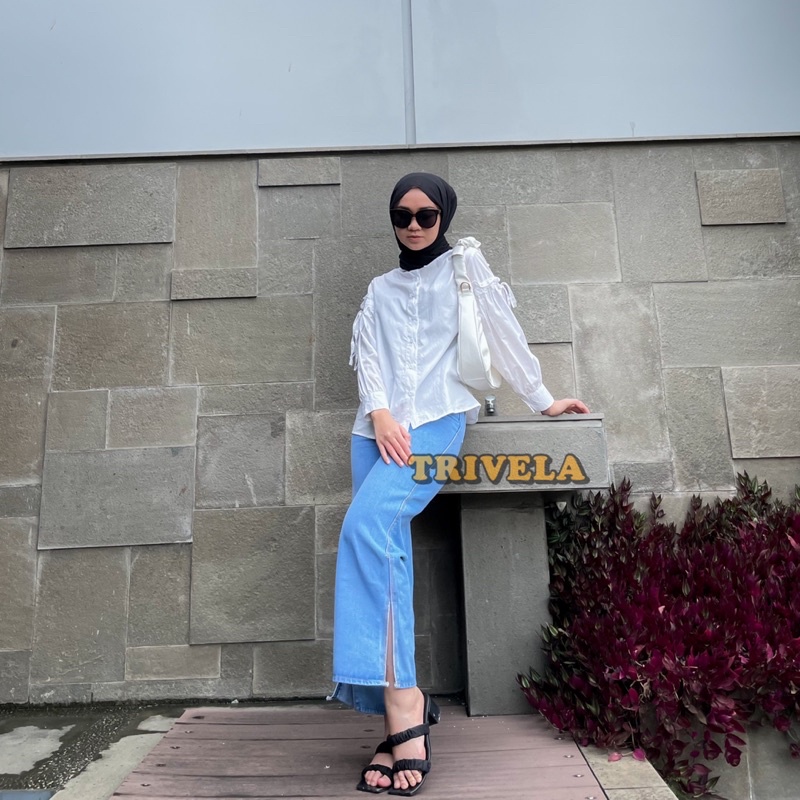 Kulot Jeans Eonni Hijab Friendly / Kulot jeans belah / kulot jeans wanita