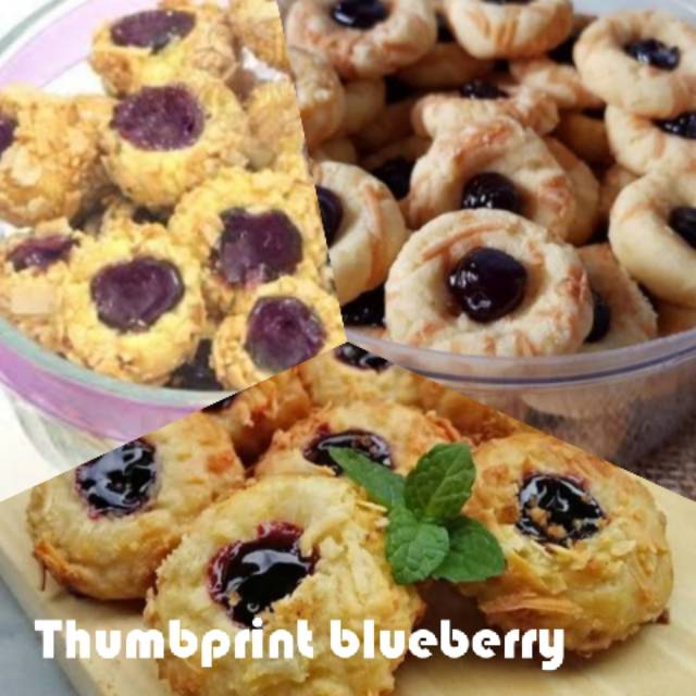 

Kue kering Thumbprint selai blueberry