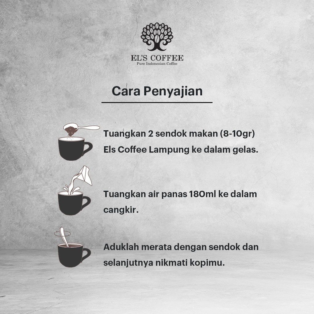 EL'S COFFEE Pagar Alam Robusta 100Gr Pure Indonesia Coffee Beans / Fine / Course Roasted Kopi W1715