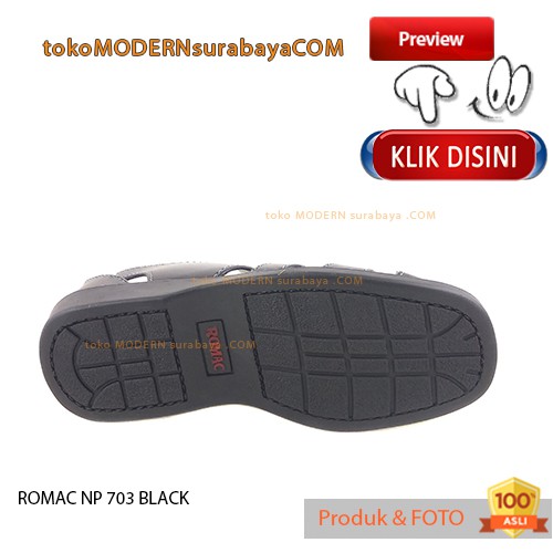 ROMAC NP 703 BLACK Sepatu Kasual Sopan Pria Slip On