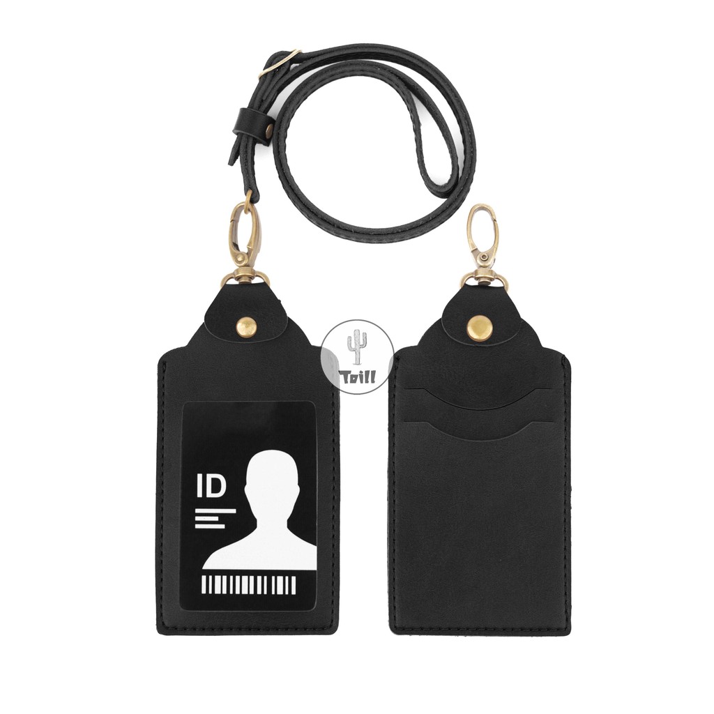 Card Holder Id Card Kalung Holder Name Tag Quick Kulit Souvenir