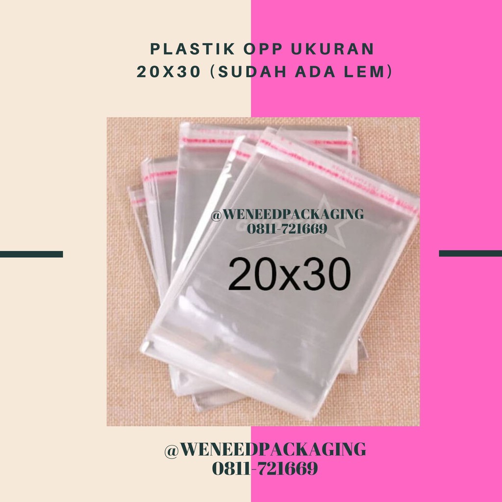 

Plastik OPP 20x27 Perekat Bening Lem Baju Kaos Jaket Souvenir Seal Lem
