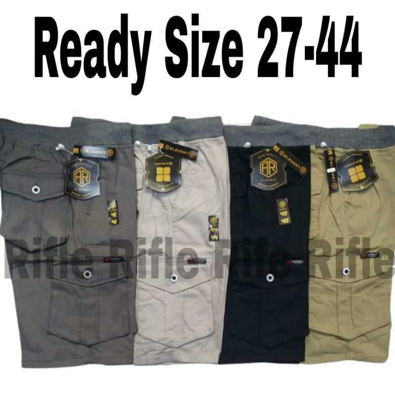 Celana Pendek Cargo Pinggang Karet Premium Size 28-44