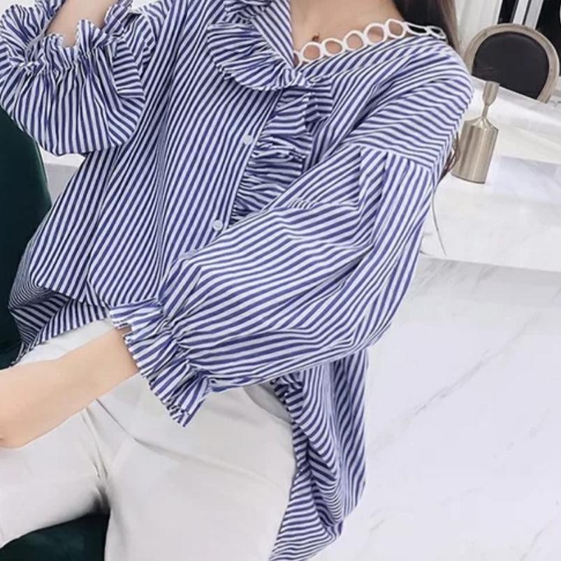 ☉ Lewina Oversized Blouse Import 9321 3M ❄