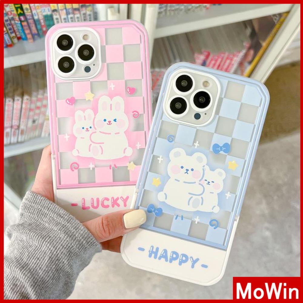 iPhone Case Acrylic Invisible Folding Stand Silicone Soft Case Shockproof Camera Cover Rabbit Cute Cartoon Compatible For iPhone 11 Pro Max 13 Pro Max 12 Pro Max 7Plus xr XS Max