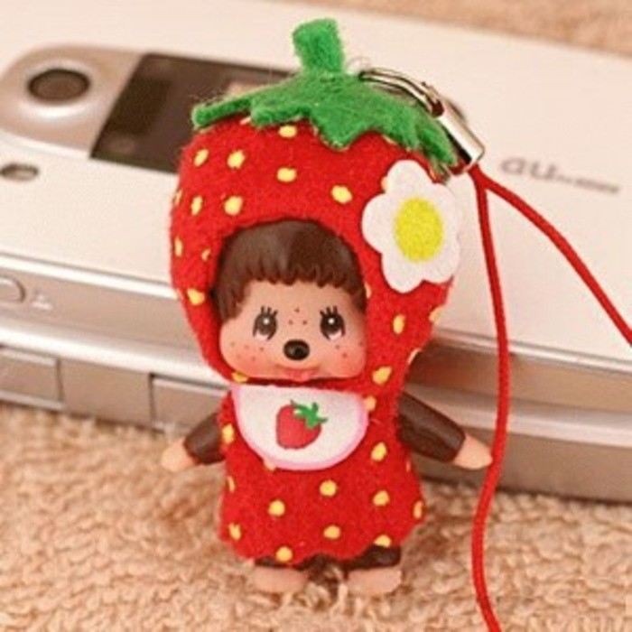 Gotouchi Monchhichi IZU Limited Strawberry Gantungan HP