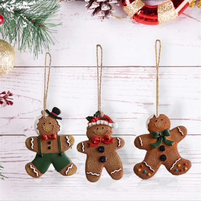 Ornamen Liontin Gantung Desain Kartun Gingerbread Man Untuk Dekorasi Pohon Natal