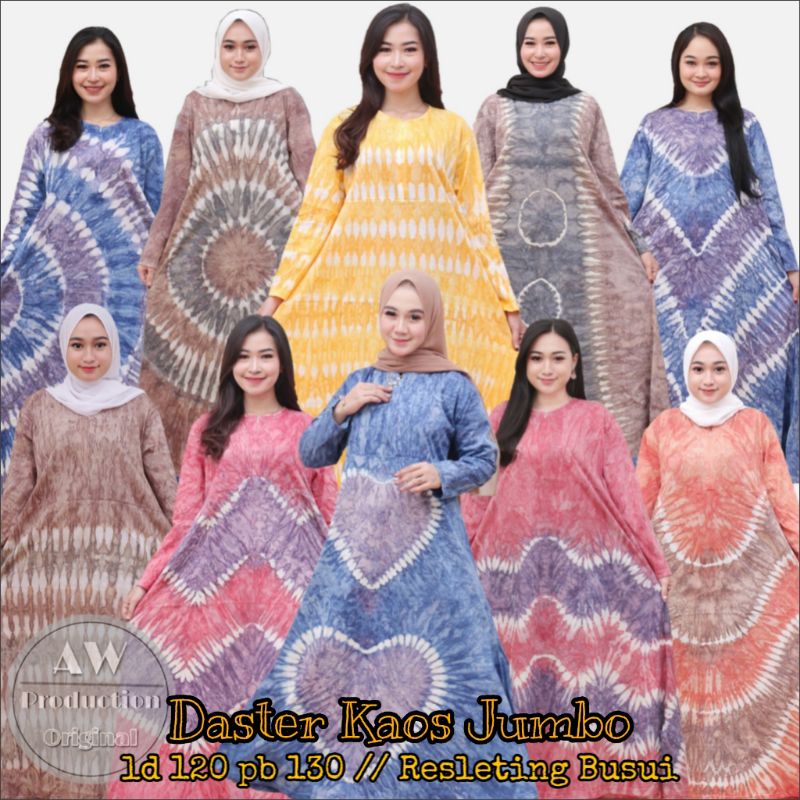 LONG-STRIP DASTER KAOS JUMBO ABSTRAK LENGAN PANJANG BUSUI DEPAN RESLETING DRESS WANITA KAOS KATUN ADEM TEBAL SERAP KERINGAT