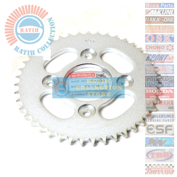 Gir Gear Belakang 43T Supra Fit Supra X 125 Karisma Revo Blade