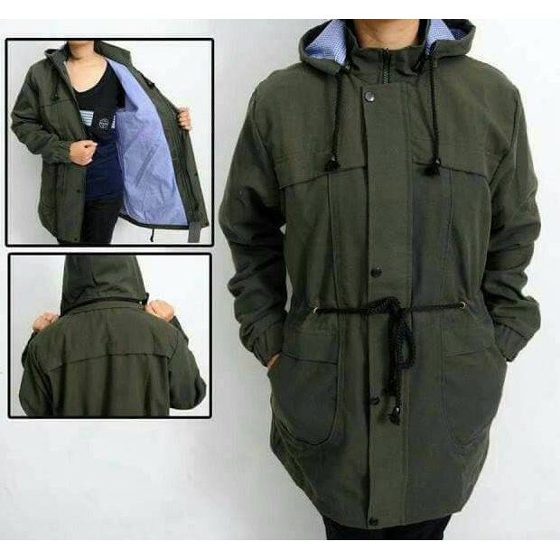Jaket Parka Cewe Hijau Tua