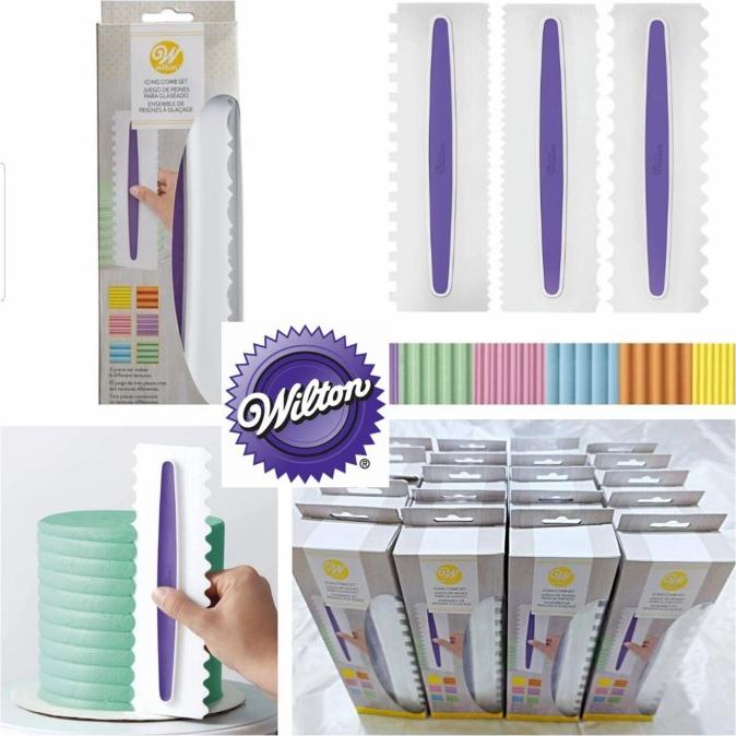 3 Buah Comb Scraper Dekorasi Kue Tart Ukuran Besar / Spatula Kue