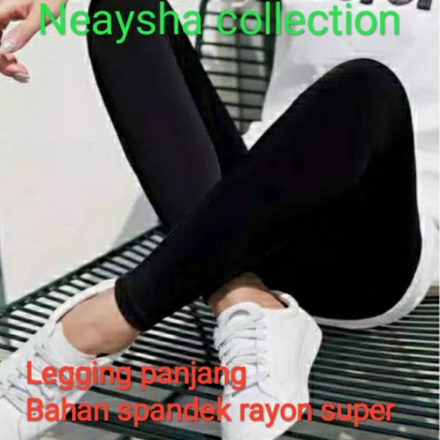 Legging panjang polos konveksi neaysha collection bahan spandek rayon super