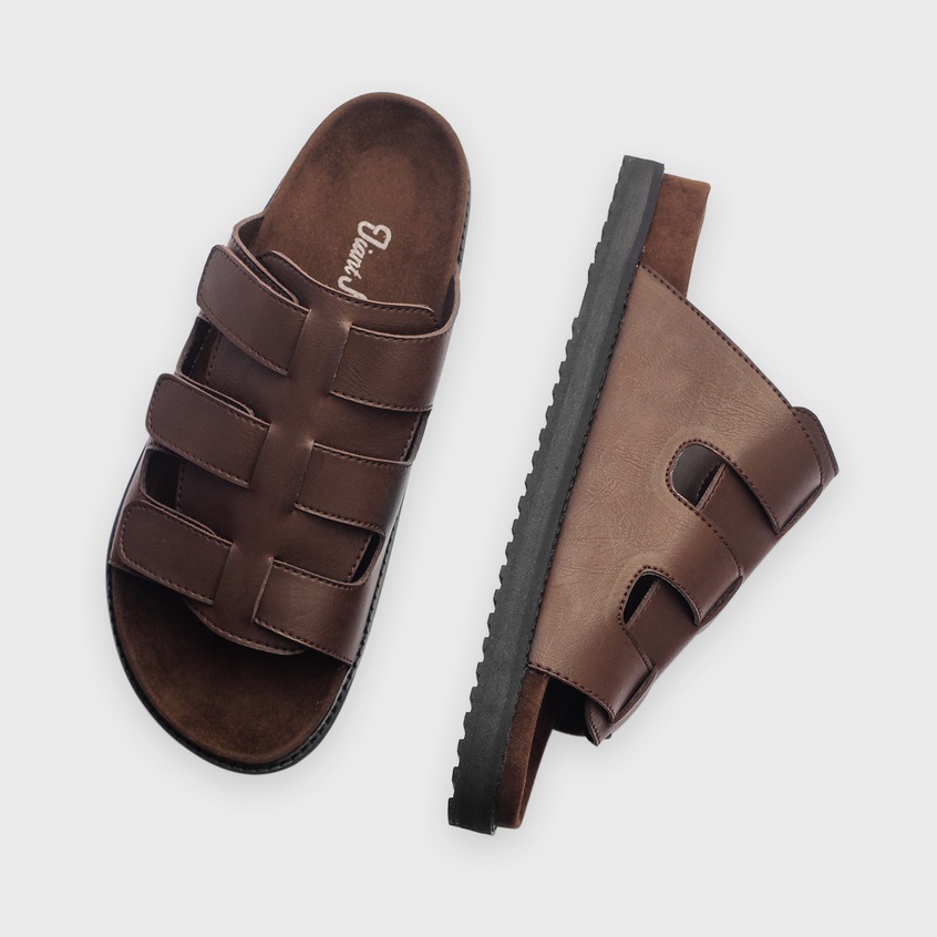 CHAMBER BROWN |ManNeedMe x GFLAMES| Sandal Jepit Pria Casual Sendal Slide ORIGINAL