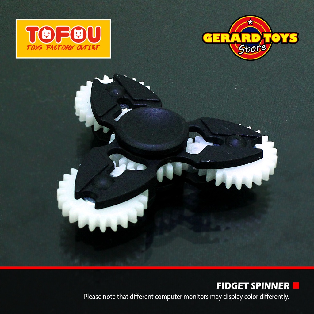 Mainan Fidget Spinner Plastik Tri Gear Kepiting Black MURAH BAGUS