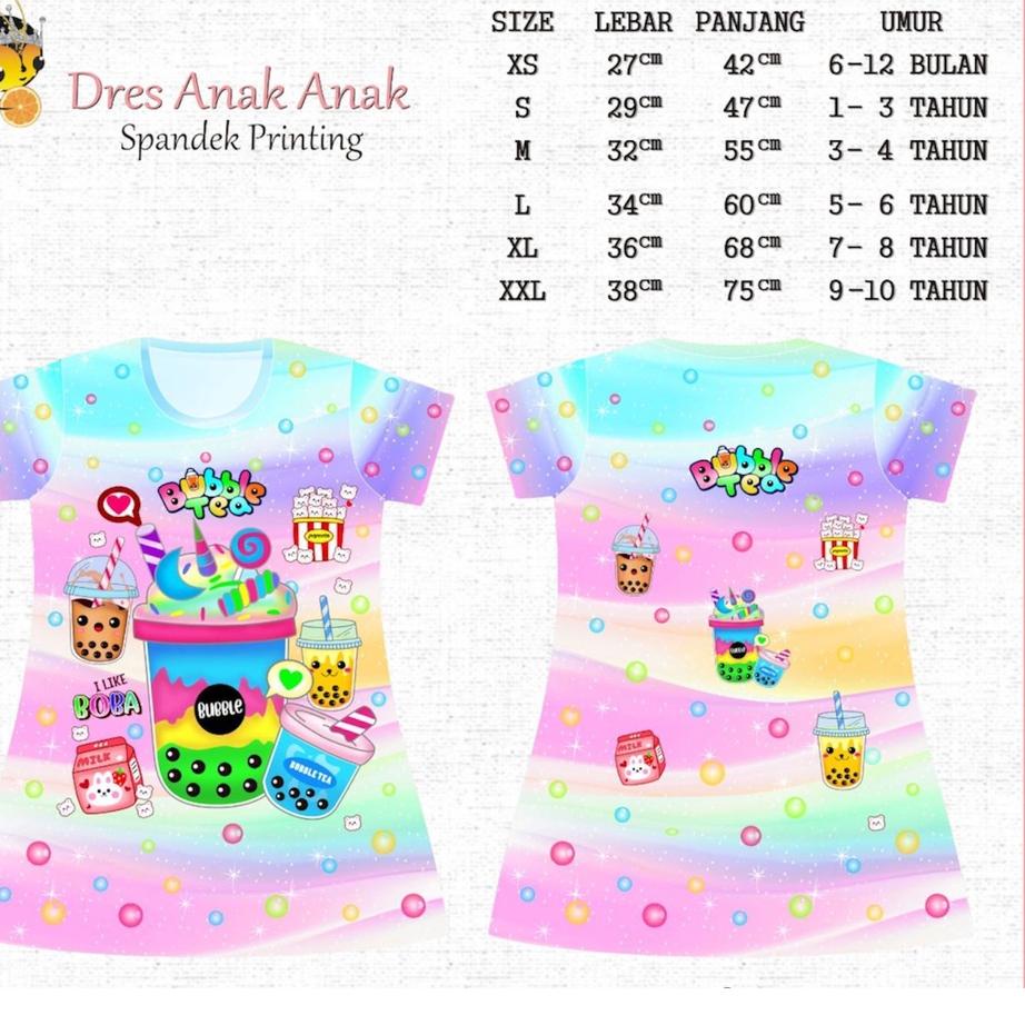 (COD )NEW_PRODUCT Dress anak perempuan daster anak perempuan daster printing anak BOBA paling murah