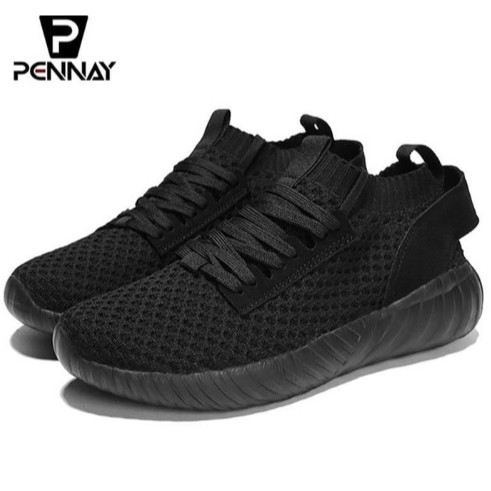Pennay Men Shoes - Tubular Doom V398 Full Black Sepatu Pria Murah