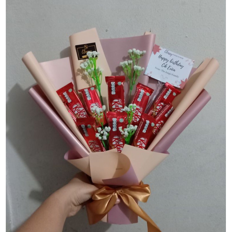 cara buat bouquet coklat simple