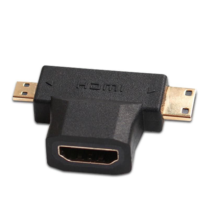 connector Mini Micro hdmi male to hdmi female T shape 3in1 adapter - Gender hdmi 3 in 1