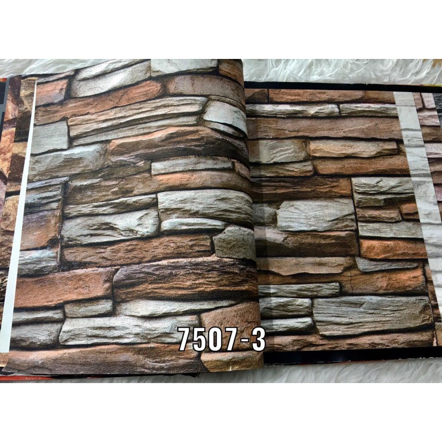 Wallpaper Dinding Motif Batu Alam 3D Natural M Stone Roll Besar