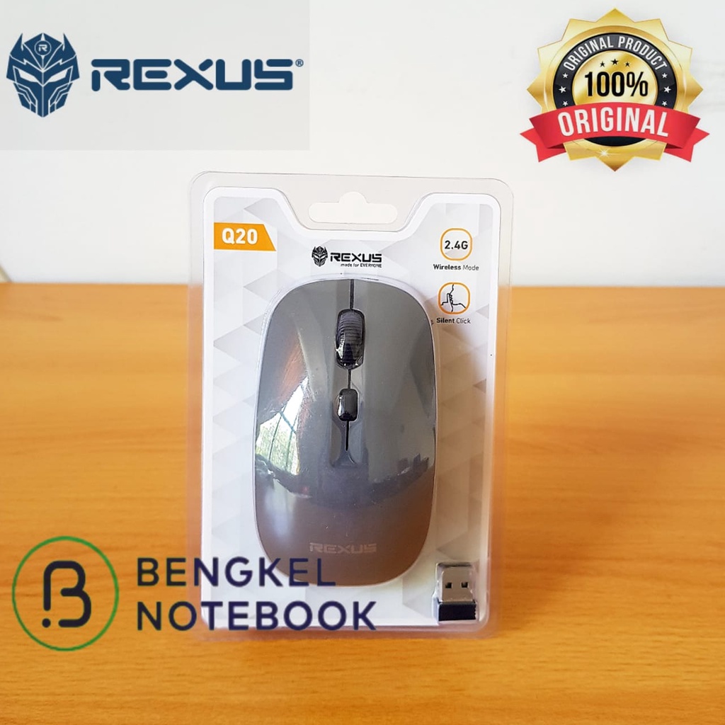 Mouse Wireless REXUS Q20 Black &amp; Black Silver