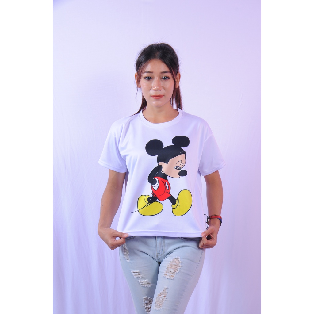KAOS CROP TEE WANITA LENGAN PENDEK/KAOS CROP TOP OVERSIZE KARAKTER