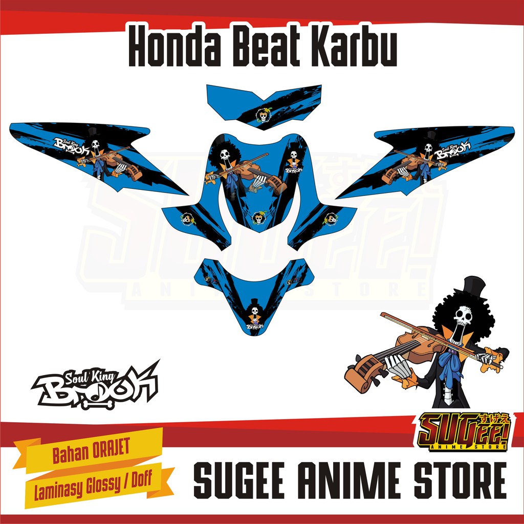 Sticker Anime Decal Motor Honda Beat Karbu Brook One Piece Shopee Indonesia