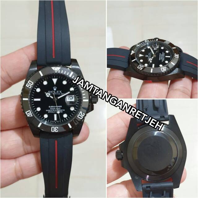 JAM TANGAN ROLEX SUBMARINER AUTOMETIC STAINLESS FULL BLACK DIAL