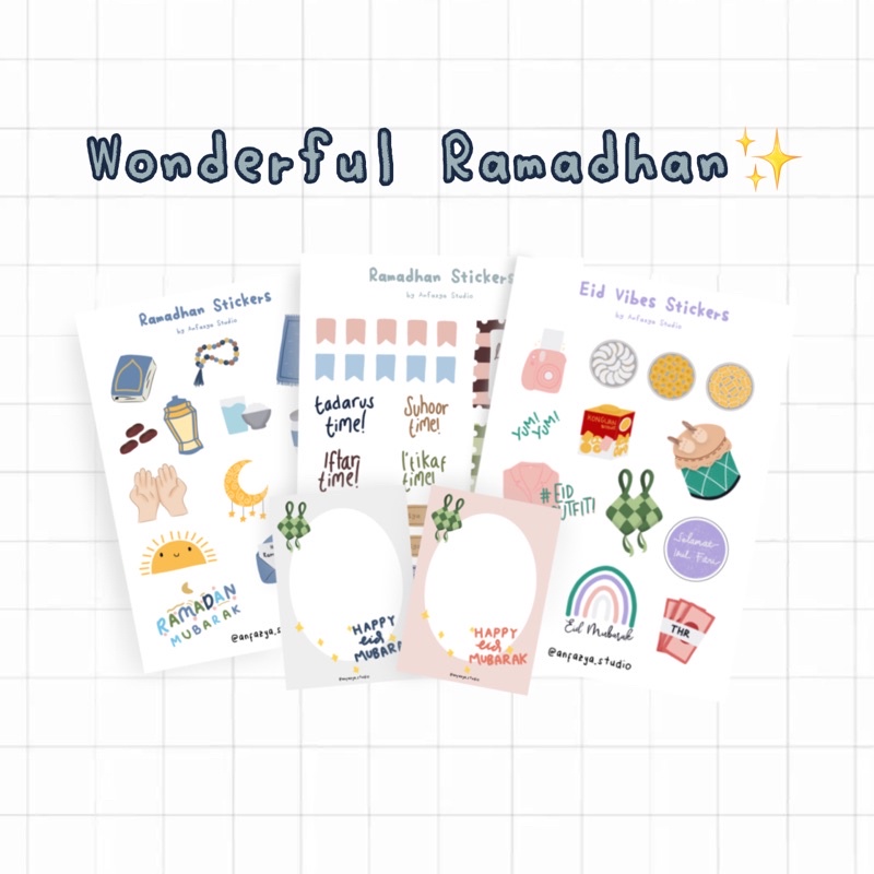 

Sticker Sheet dan Karu Ucapan - Edisi Ramadhan Ramadan Idul Fitri Lebaran Stiker - Anfazya Studio
