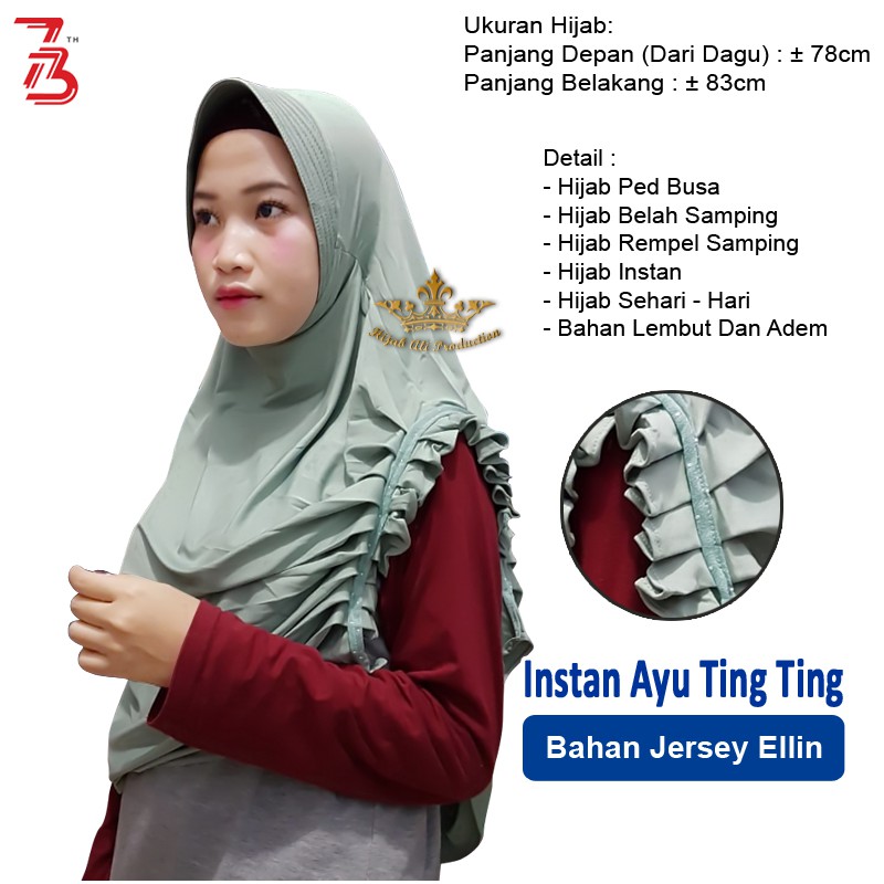 HIJAB ALI FASHION - Instan Ayu Ting Ting / Hijab Ped Belah Samping / Instan Rempel Samping Terbaru