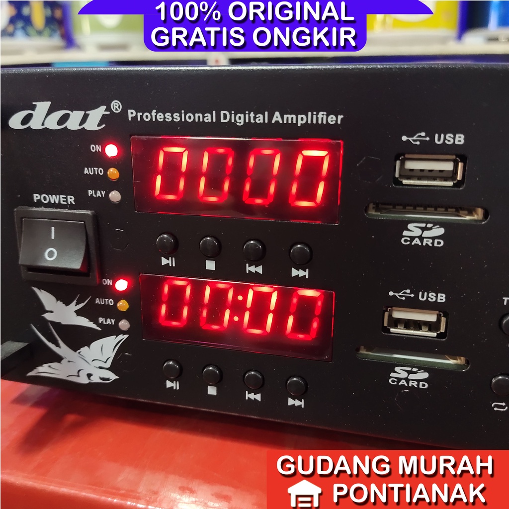 Amplifier Wallet DAT PW-228X / PW 228 X Mesin Pemanggil 4 Timer dan 2 Player USB Charge Aki