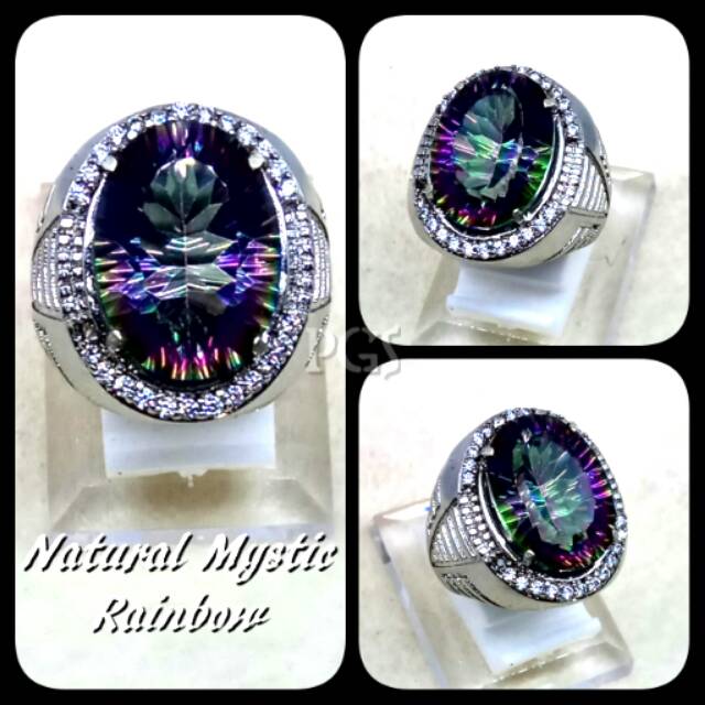 CINCIN BATU AKIK PERMATA NATURAL MYSTIQUE QUARTZ RING ALPAKA SUPER GLAMOUR TERMURAH BIG SIZE !!!