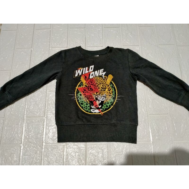 Preloved Like New Sweater Mango Kids Wild One Dark Grey Preloved Sweatshirt Mango Baby Preloved Swea