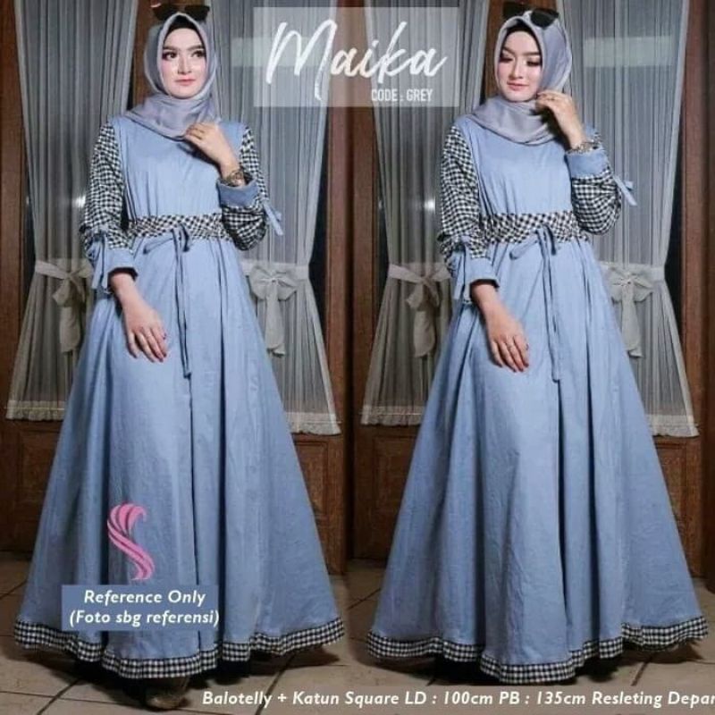 Maika dress pakaian wanita fashion muslim remaja