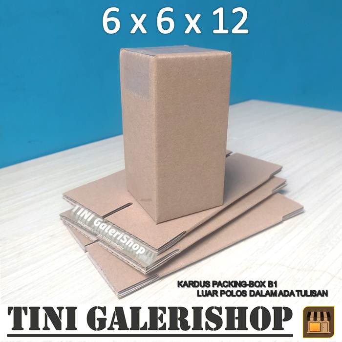 

Kardus Packing Karton Box Kecil Uk.6x6x12cm Luar Polos Dalam Ada Tulisan