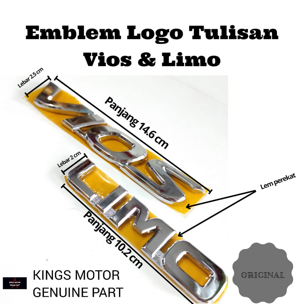 Emblem Vios & Limo Bagasi Original