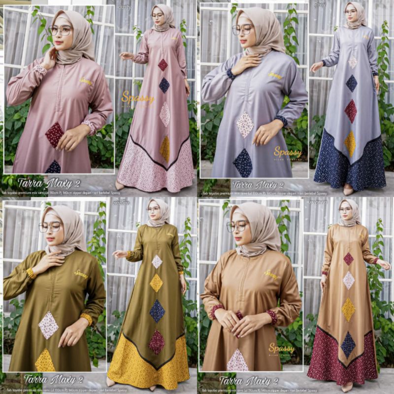 Tarra Maxy | Gamis Terbaru 2021 Lebaran Wanita Remaja | Dress Jumbo Busui | Original Label by Spassy