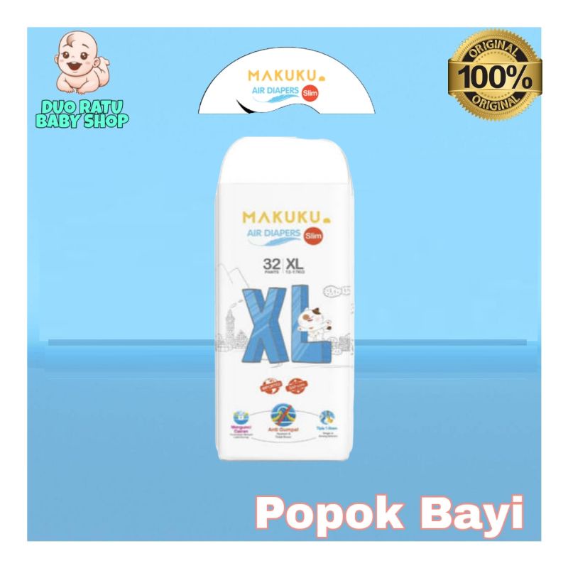 NEW! Popok Makuku Air Diapers SLIM Tape NB28, S38, M36 | Pants M32, L34, XL32, XXL28