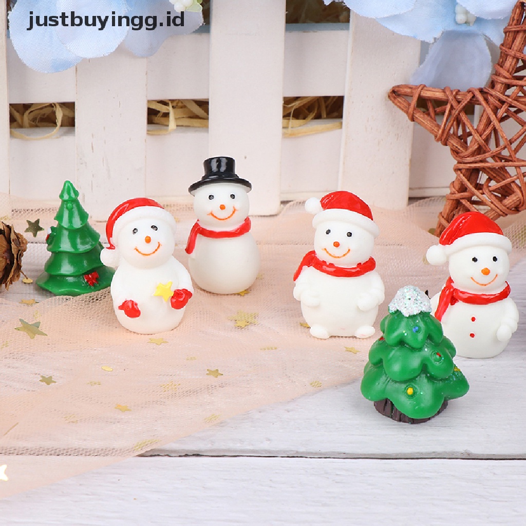 [justbuyingg.id] Christmas Tree Snowman DIY Miniature Garden Decor Santa Claus Micro Landscape ID