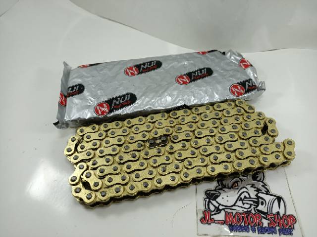 Rantai 428 H 120L Gold Nui Racing - Rantai Rante Emas Gold 428H 120 L Nui