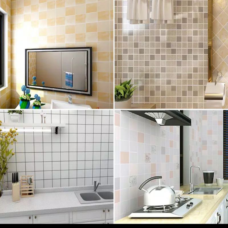 Anti Api Air & Minyak Wallpaper Dapur Kitchen Set Kamar Mandi Wallpaper Premium Foil