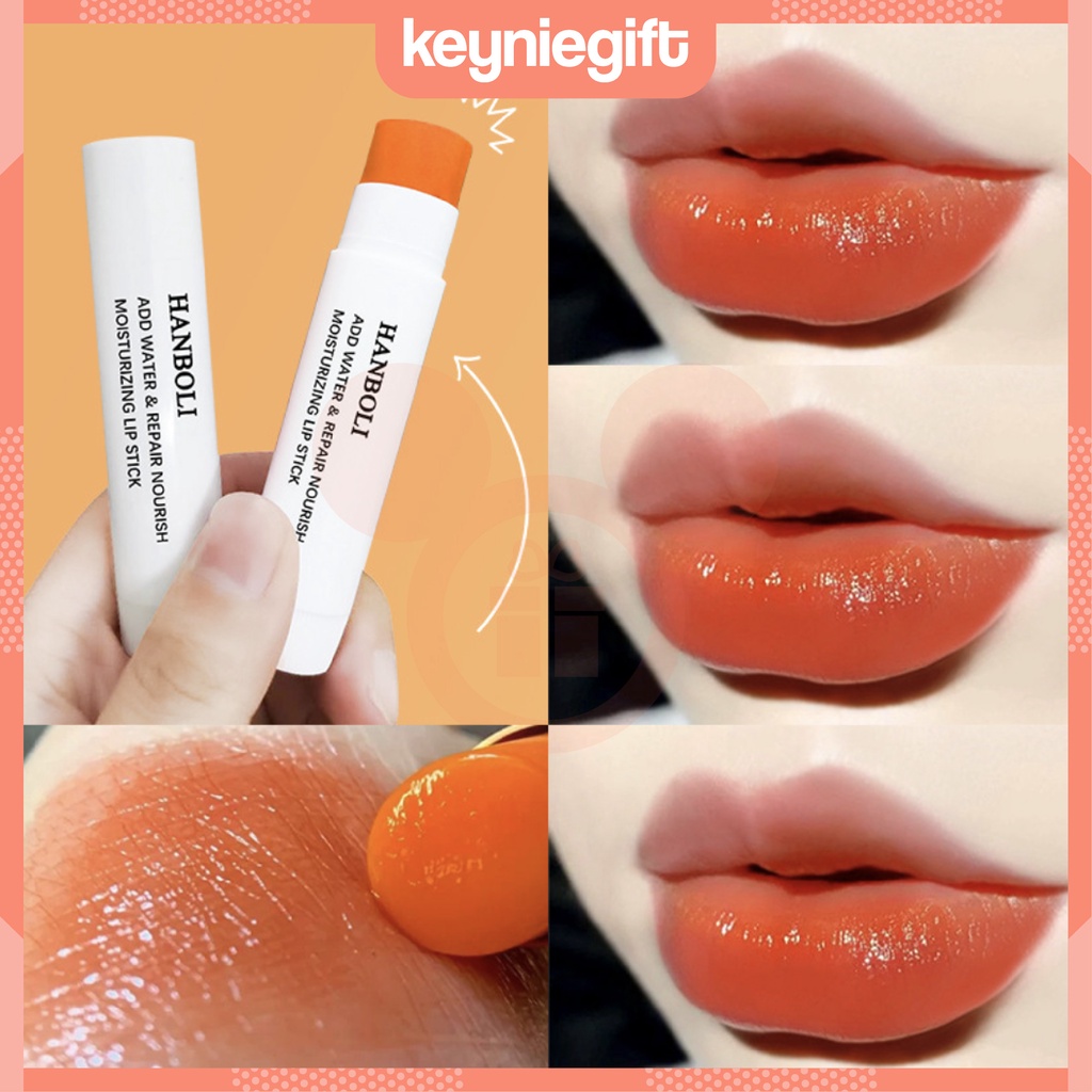 Hanboli Orange Red Lip Balm Moisturising Repair Nourish Lipstik Rubah Warna Keyniegift XX021