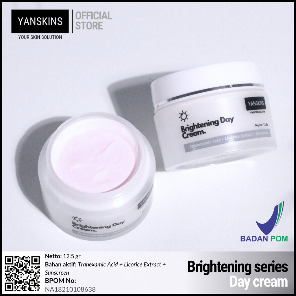 PAKET 5 ITEM SKINCARE BPOM BRIGHTENING SERIES SKIN CARE VARIAN PAKET ACNE FLEK DAN GLOW YANSKINS-1