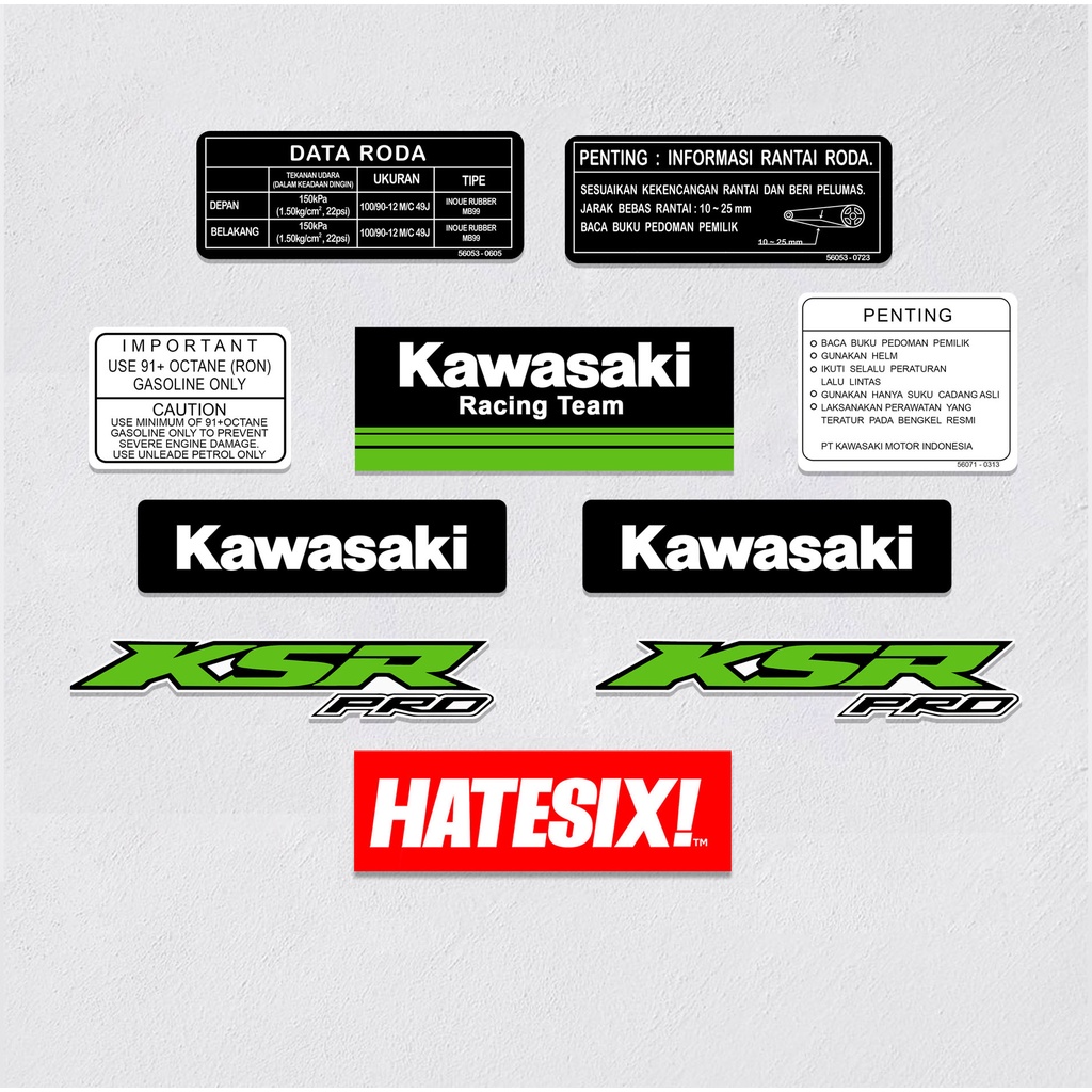 Sticker Stiker Decal Detail Kawasaki KSR Hatesix