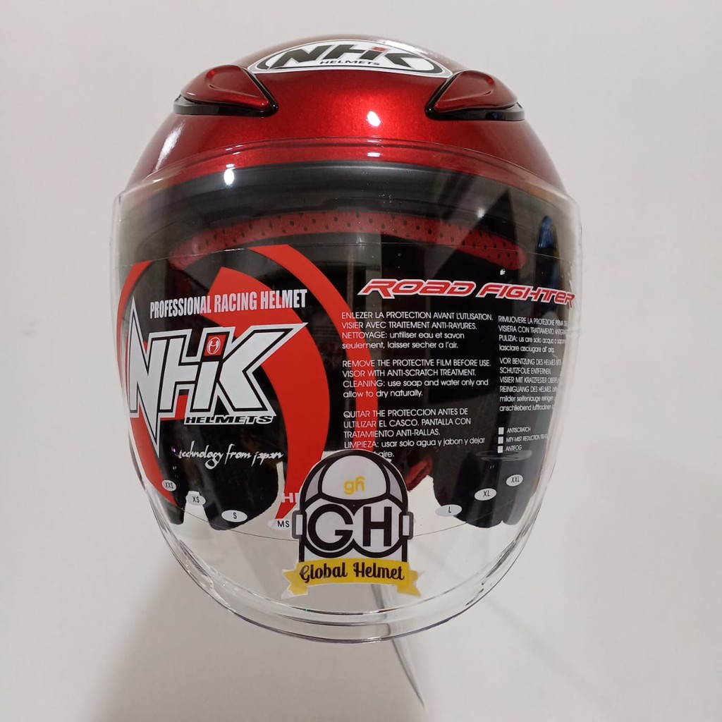 HELM NHK HALF FACE NHK R6 NHK R 6 SOLID ROYAL RED NHK R6 POLOS