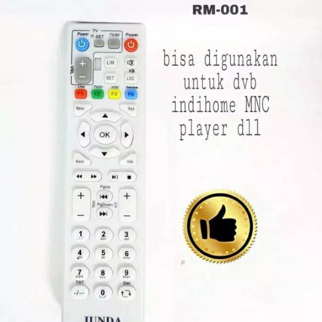 Remot Remote Receiver STB USEE TV Indihome Speedy TV ZTE Junda RM-001